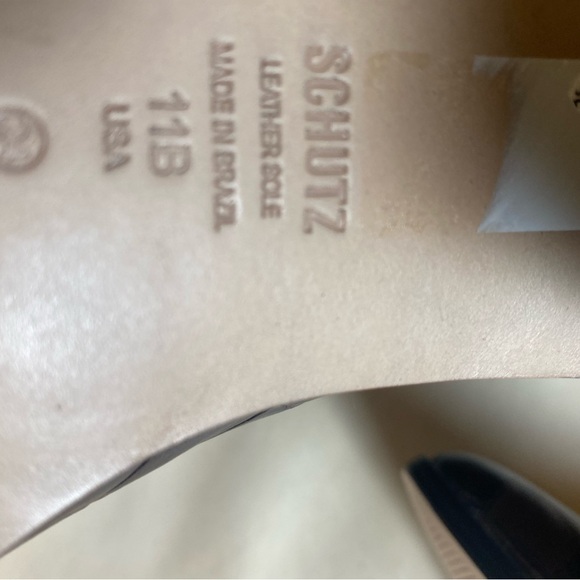 $258 SCHUTZ Maryana TALL DARK BROWN CROCODILE EMBOSSED Block Boot NEW size 11 - Picture 11 of 11